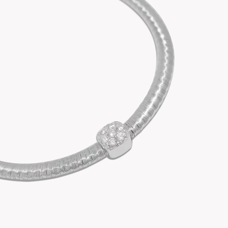S925 sterling silver Light and Shadow series cube sugar bracelet, featuring French minimalist and high-end vintage design