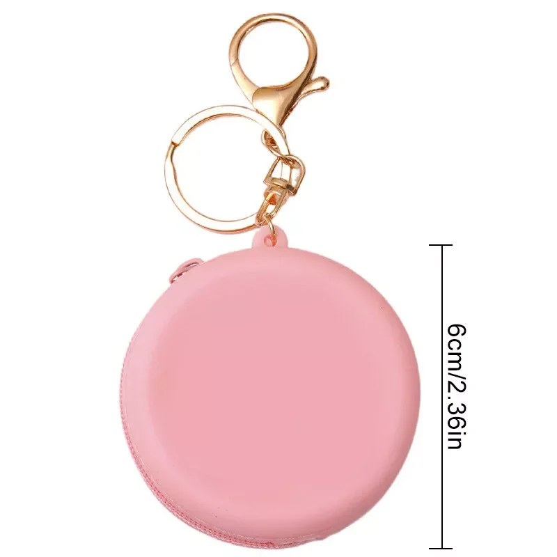 Candy Color Silicone Mini Round Coin Holder Case Coin Purses Women Girls Fashion Coin Purse Zipper Wallet for Kids Women Ladies