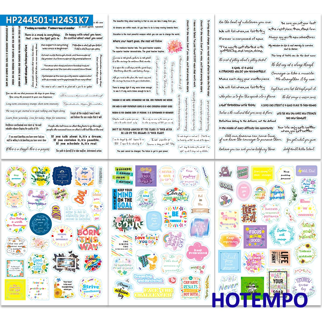 Planner Stickers Book, Motivational Time Planning, Habit Tracker, Inspiring Slogan Tags, Agenda Notes Diary Scrapbook, 1700PCS