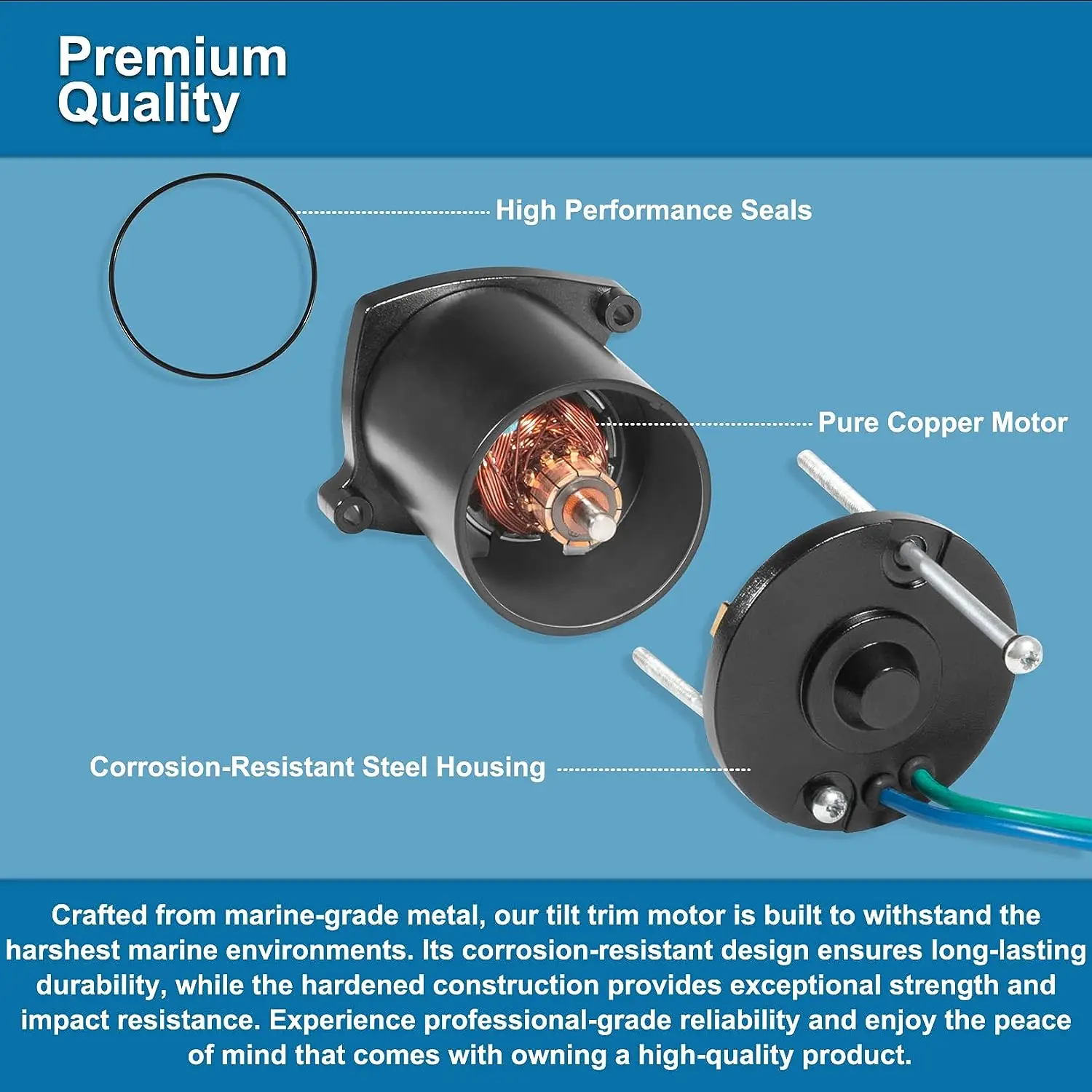 MX 430-22011 Tilt & Trim Motor for Mercury Marine All Models All 828708, 828708T, 878265A1, 878265A4, 8M0031551, T1082M, 67-2802