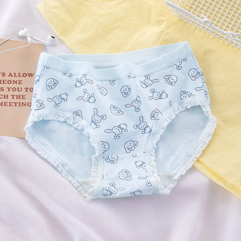 1 قطعة سراويل القطن طالب الكرتون طباعة الملابس الداخلية الفتيات تنفس Underpant الحلو اللباس الداخلي الإناث منتصف الخصر الراحة لينة ملخصات