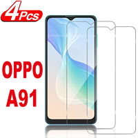 2/4Pcs Screen Protector Glass For OPPO A91 Tempered Glass Film