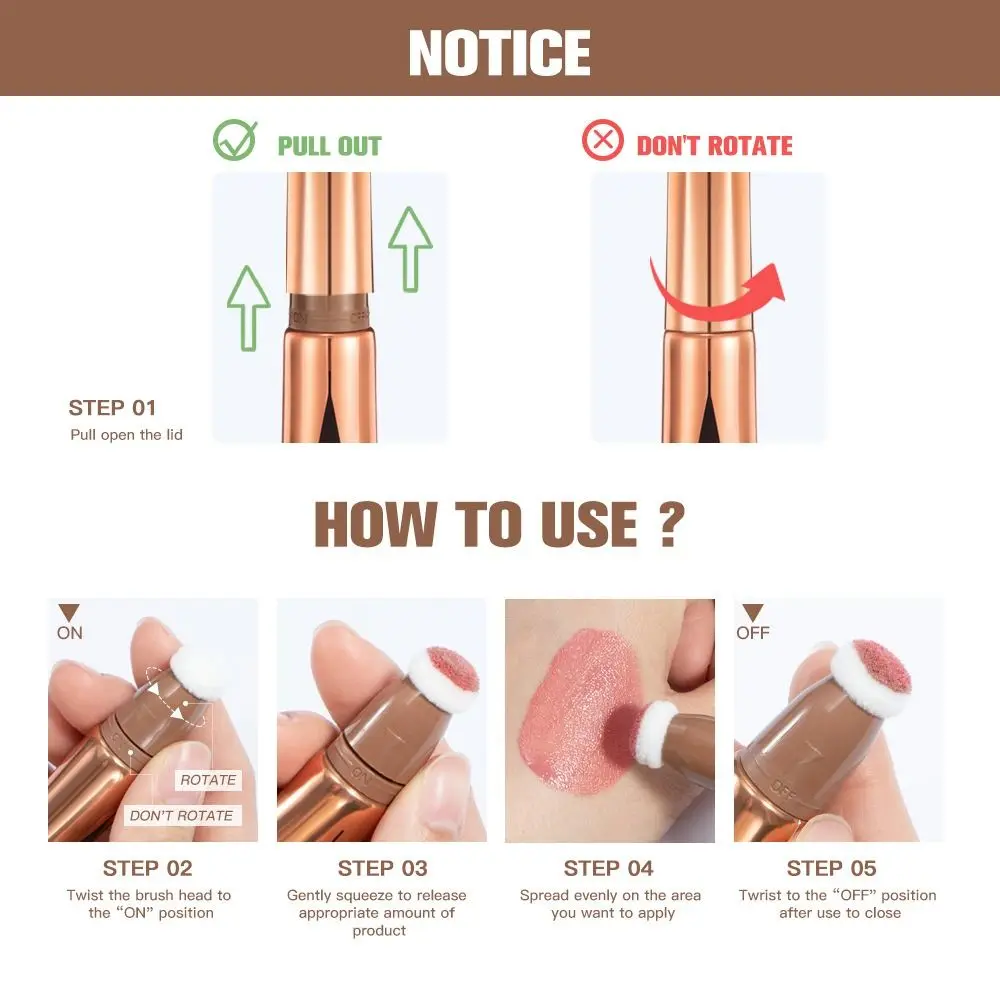 Strumento per il trucco cosmetico a lunga durata con applicatore per cuscino ombretto guancia fard contorno Stick viso liquido fard tinta per gli occhi