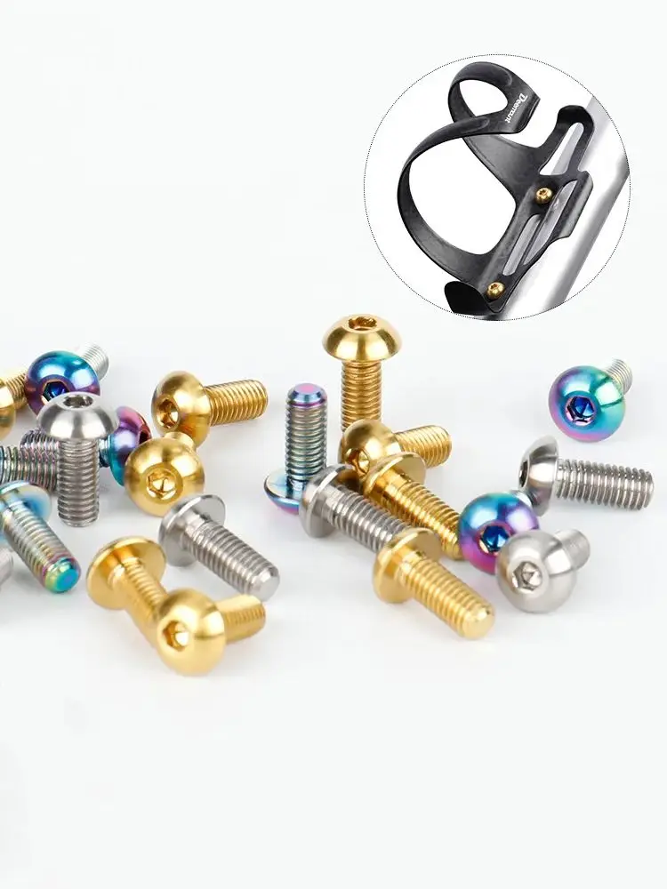 AliExpress NONE Set of 4 Titanium Bolts M5x12mm for MTB Bike Road Bicycle Water Bottle Cages Screws