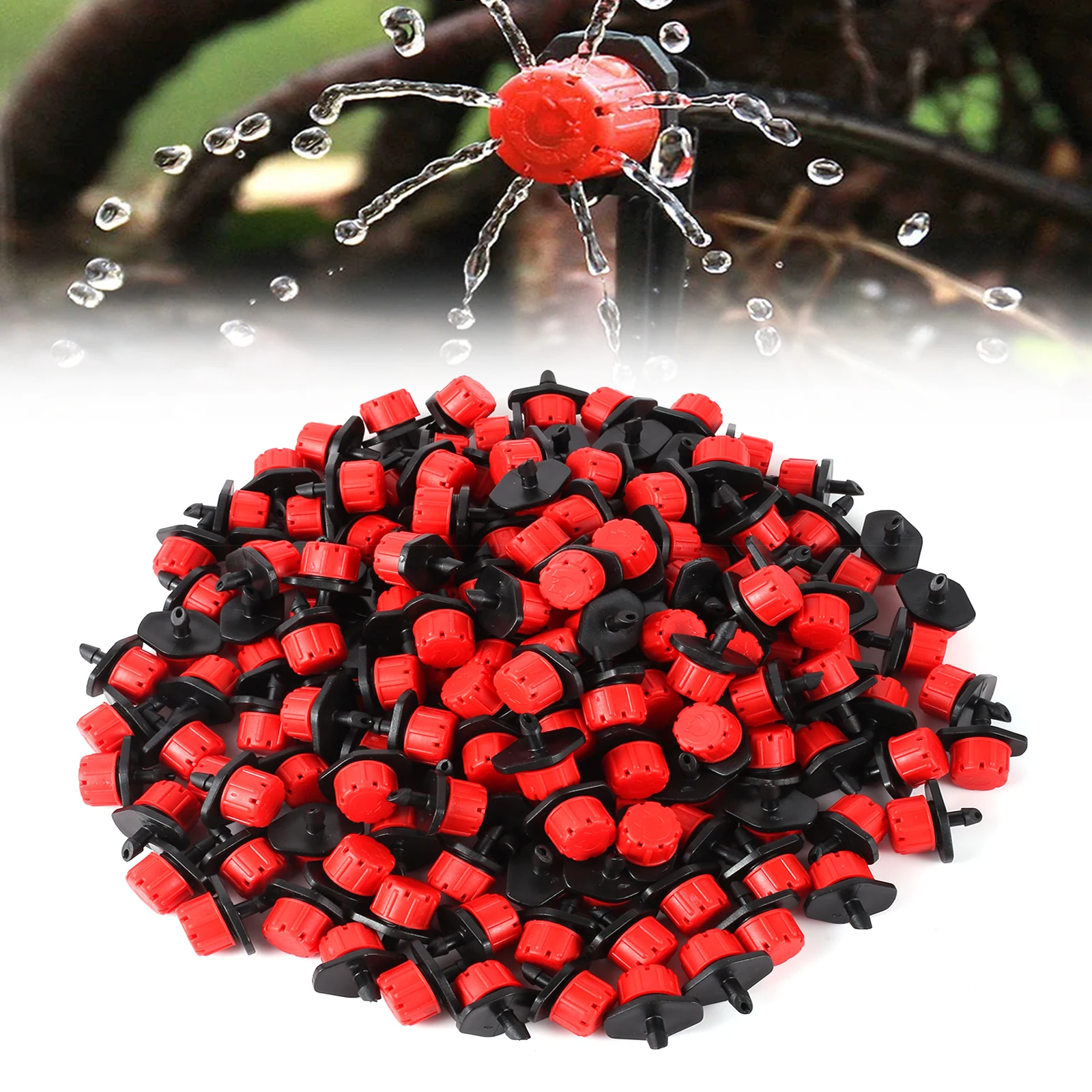 50 Pcs Einstellbare Tropf Rot Micro Drip Bewässerung Bewässerung Anti-verstopfen Emitter Garten Liefert für 1/4 zoll Schlauch