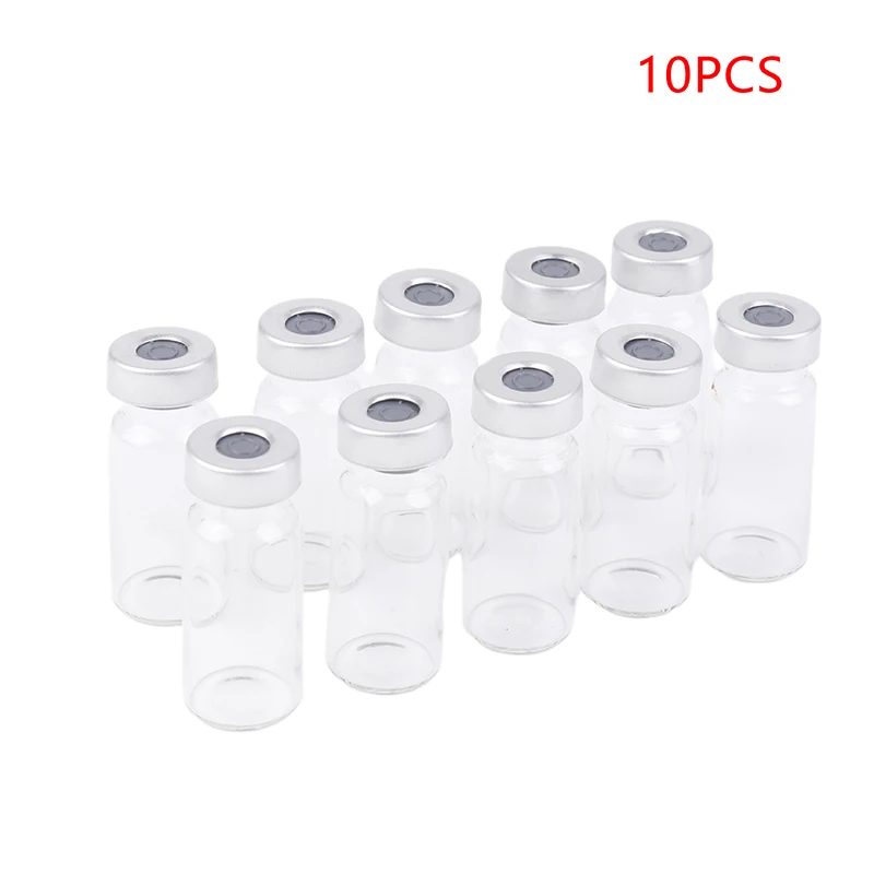 10PCS Vials Of Sterile Powder Vial 5/10/20ml Sealed Sample Vials Transparent Glass Vials With Self Healing Injection Port