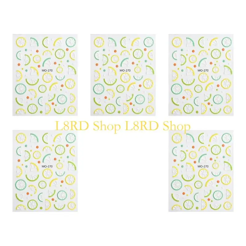 L8RD Fruit Stickers 5 Vibranted Patterns Summer Design Quick Apply Sticker