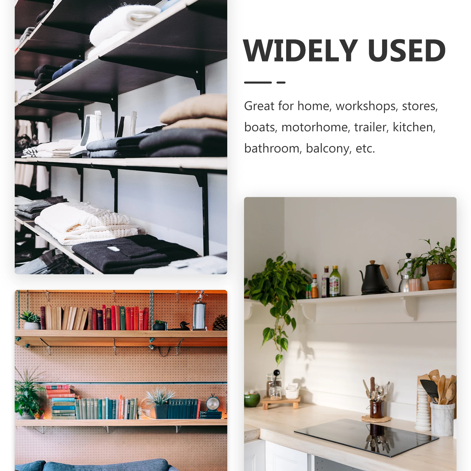 

2 Sets Heavy Duty Brackets Strong Iron Angle Brackets Wall-Mounted Corner Shelf Support Durable Metal Shelf Braces Hardware Iron