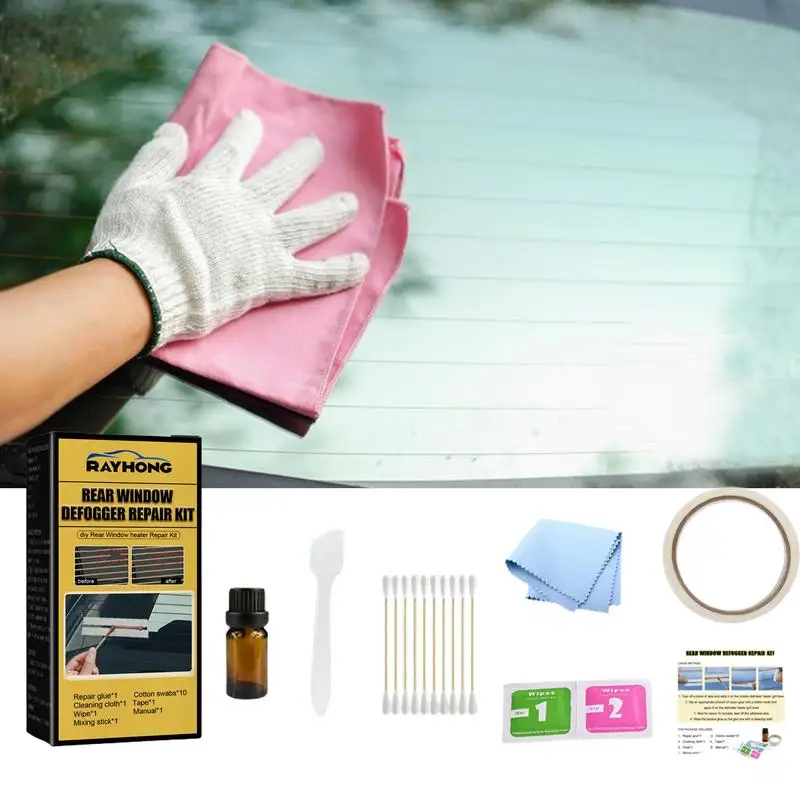 Car Rear Window Repair Glue Auto Rear Window Defroster Grid Repair Kit DIY Windshield Repair Tool Kit Automotive Tools