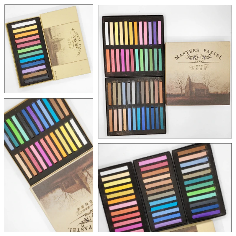 12/24/36/48 Colors Chalk Stick with Strong Coverage Professional Student Art Hand-painted Tool for Pastel Painting and Graffiti