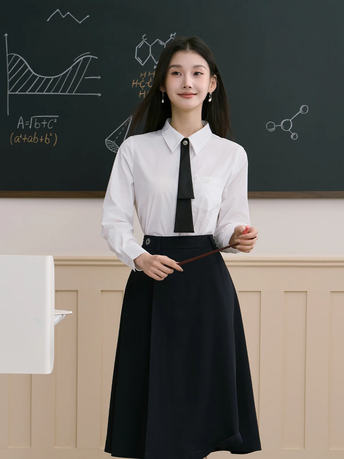 

Miss Bird Sash Shirt Women's Commute Interview Professional Inner Wear Formal Shirt Top Cotton Silk Polyester Fiber Long Sleeve