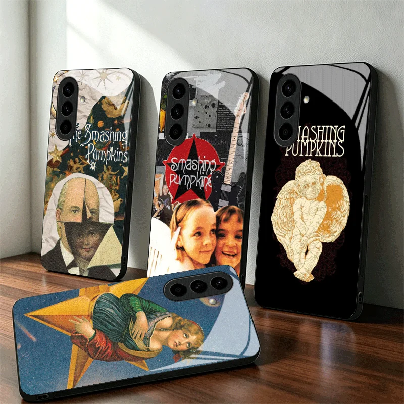 Rock The Smashing Pumpkins Glass Phone Case for Samsung A17 A16 A15 A14 A13 A57 A56 A55 A54 A53 A37 A36 A35 A34 A33 A27 A26 A25