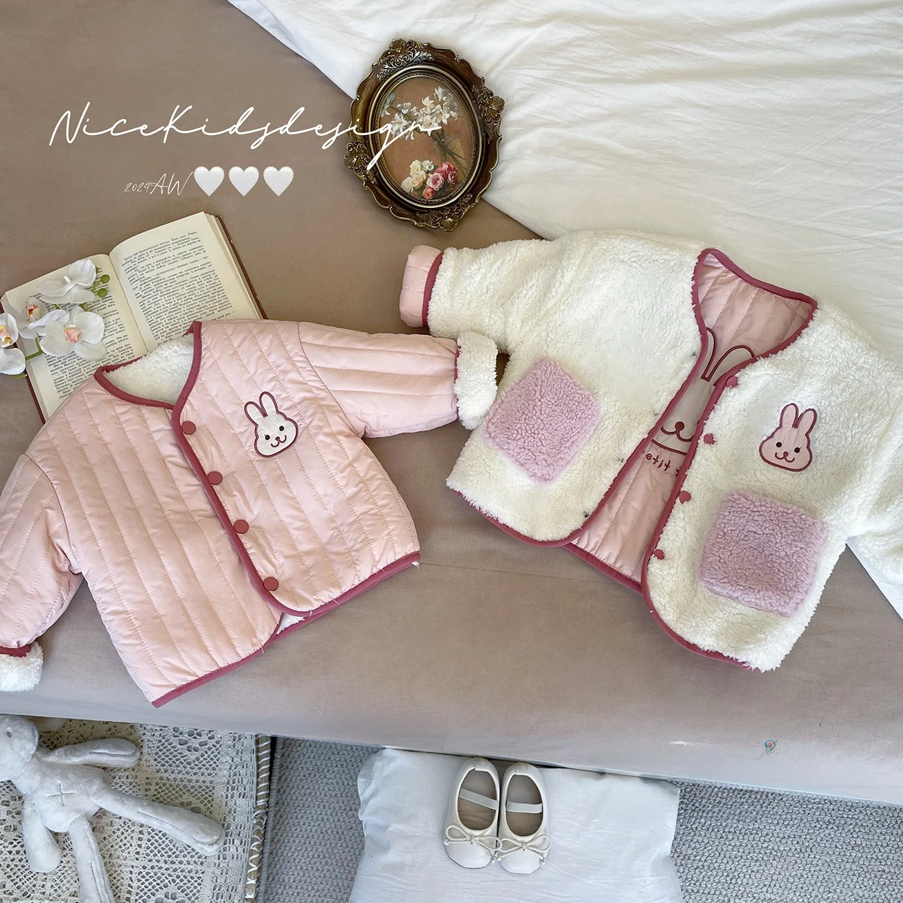 

Thiened Cotton Jaet for Girls Winter Faionable Two-Sided Wear Warm Coat New Autumn Winter Clothes for Babies