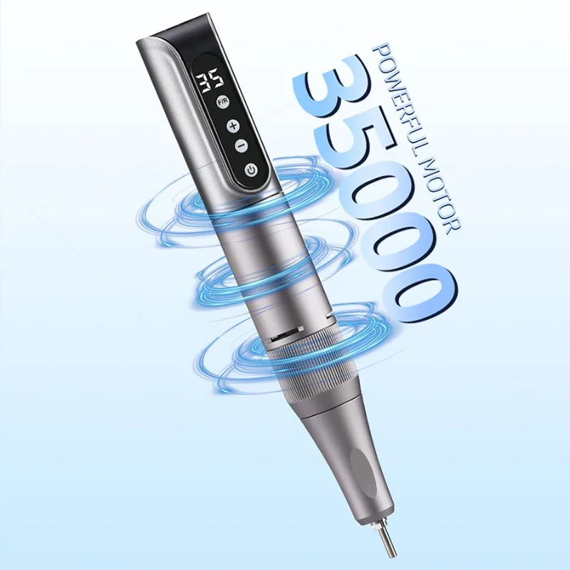 Perceuse à ongles sans fil, Rechargeable par USB, 35000 tr/min, outil de manucure Portable pour lime à ongles et vernis à ongles en Salon