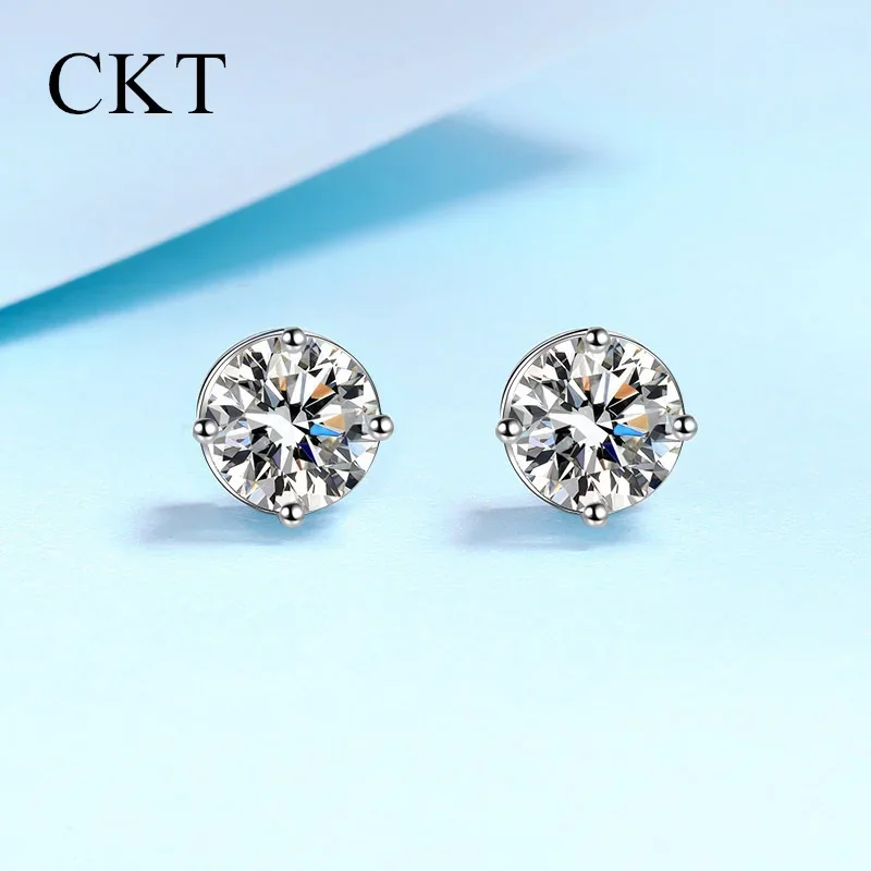 

Женские серьги-гвоздики из белого золота 18 карат с четырьмя когтями, платиновые серьги Pt950 0,6-4 карата с муассанитом и бриллиантами, свадебные ювелирные изделия, подарок