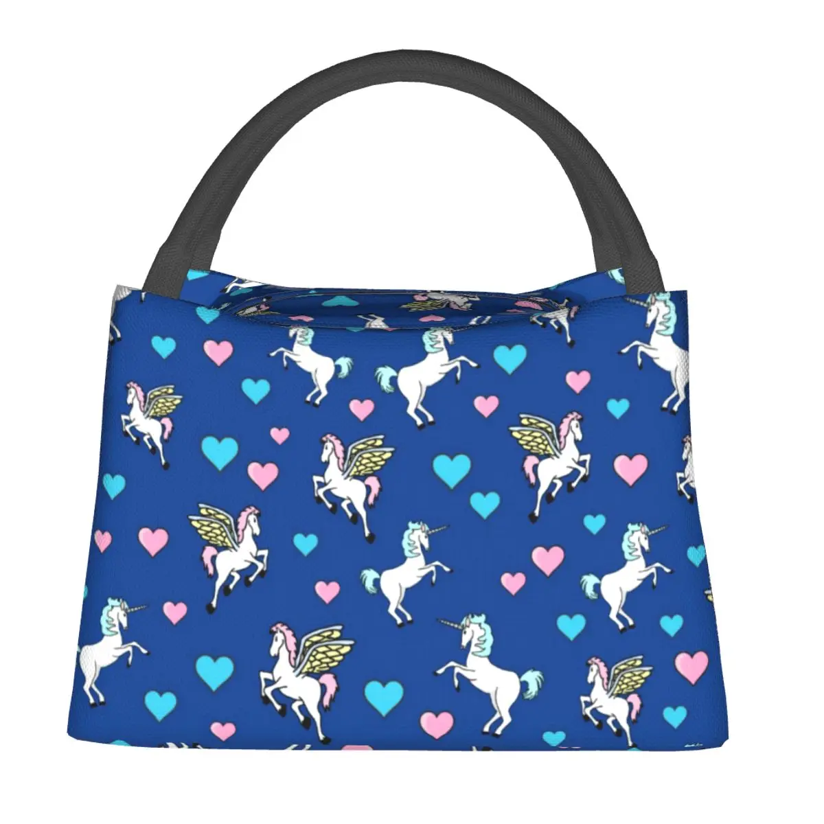 

Unicorn And Pegasus Lunch Bag Magical Animal Print Lunch Box Vintage Travel Cooler Bag Portable Waterproof Tote Food Bags