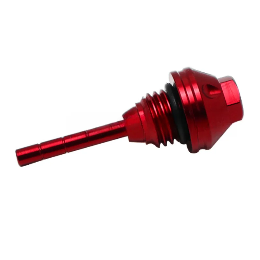 Motorcycle aluminum alloy oil dipstick featuring hexagonal plum blossom design for practical use and improved aesthetics