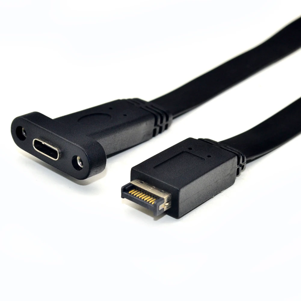 Connectors USB 3.1 Front Panel Header Type E to Type C Motherboard Extension Cable Gen 2 10Gbps Internal Adapter Cable 30cm