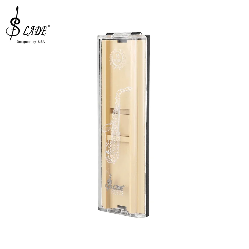 SLADE Reeds Case Saxophone Clarinet Oboe Reeds ABS Transparent Case Storage Box Waterproof Wear 2 Grids Instrument Accessories