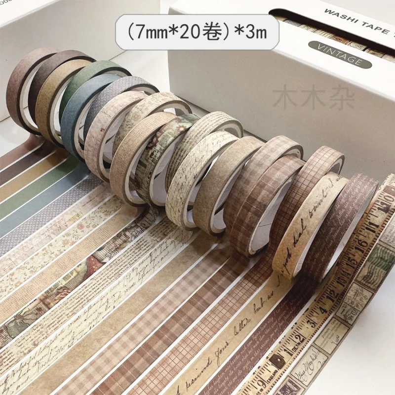 custom.[Hot Sale] Vintage Washi Tape Ultra-Thin Divider Line and Paper Tape Pull Strip Journal Tape European Style Journal Mater