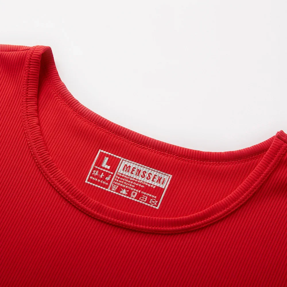 Crew neck Men's Tank Top  Summer Vest Home Lounge Sleep Wear  Tight Stretch Ribbed Nylon Sleeveless Tank Top