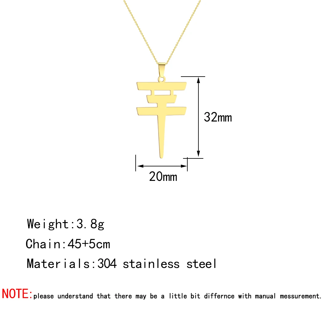 CHENGXUN Tokio Hotel Pendant Necklace for Women Girls Stainless Steel Bill Kaulitz Sign Symbol Charm Neck Chain Female Jewelry