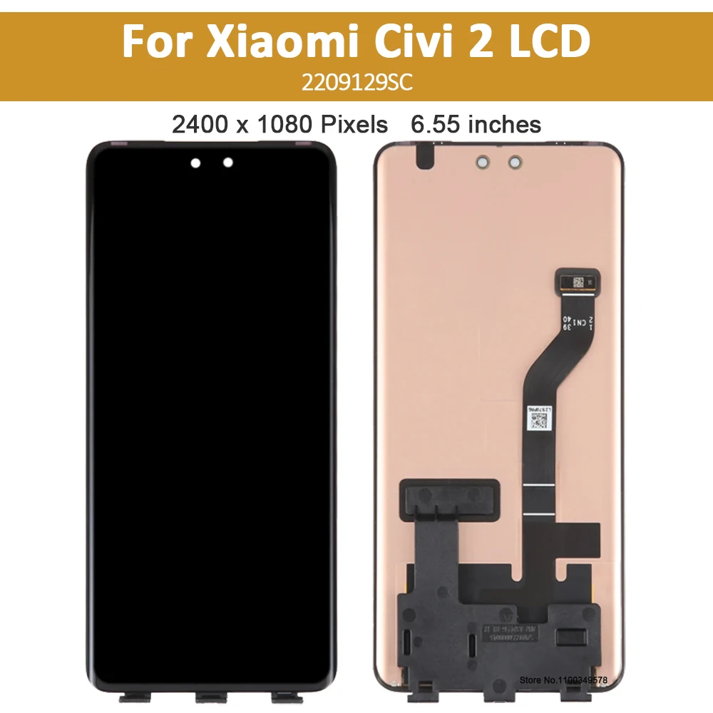 Imagem -02 - Amoled Display Lcd Peças de Reposição Touch Screen Digitizer Assembly para Xiaomi mi Civi 6.55 2209129sc