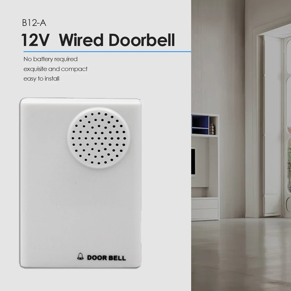 DC12V Wired DoorBell Access Control Switch doorbell Vocal Wired Doorbell For Office Home Access Control System