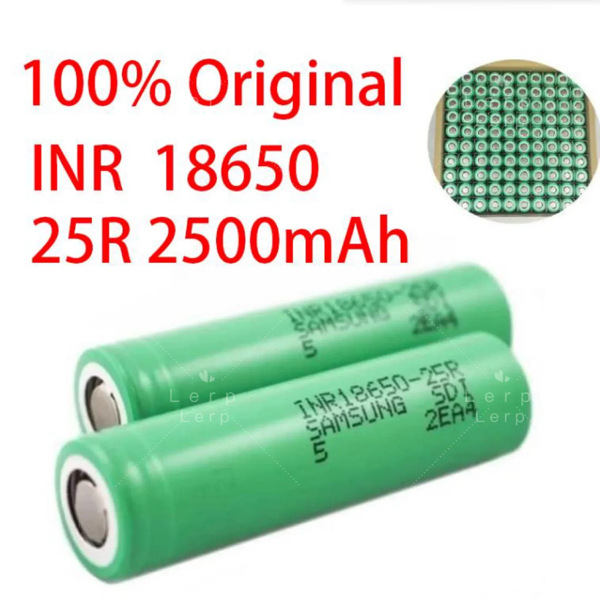 100% original INR18650 25R 18650 2500mAh 3.7V 18650 battery, OpladBare Hoge Stroom lithium battery on 20A