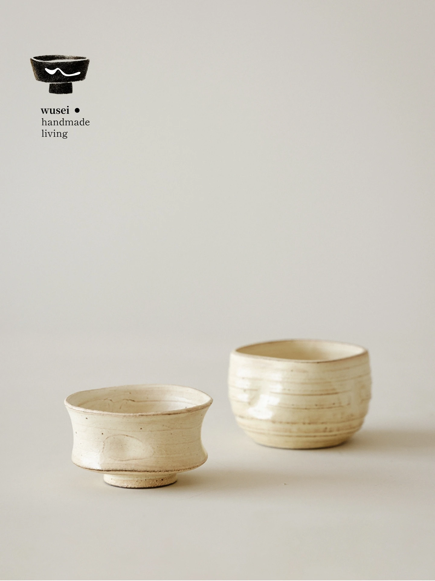 WUSEI Handmade Ceramic Tea Cup with Grooves Small Cup Vintage Rugged Glazed Tea Cup Minimalist Style Chinese Ceramics