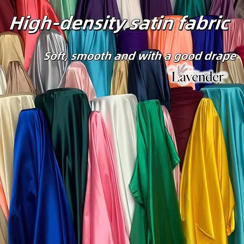

High density elastic glossy satin fabric sewn cheongsam dress DIY tablecloth decoration pillow home textile fabric
