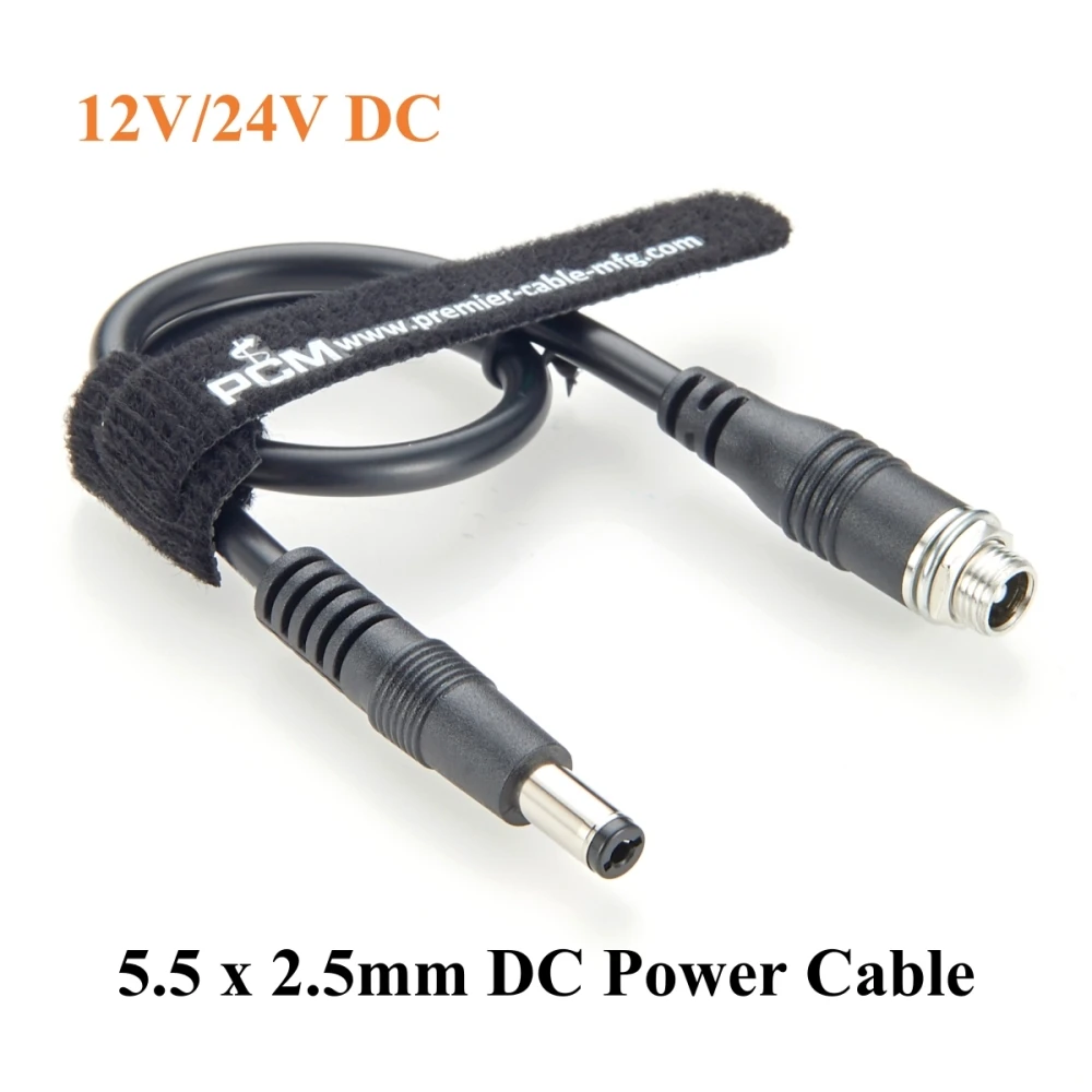 

Panel Mount DC Power Cable 5.5mm x 2.5mm Male to Female Extension Cable for 12V/24V, LED lights, CCTV, Embedded Devices