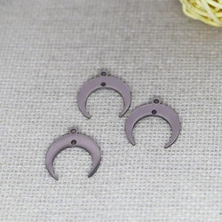 3pcs/Lot Stainless Steel 2 Hole Crescent Moon Accessories DIY Jewelry Making For Bracelets Earring Necklaces For Party Gift