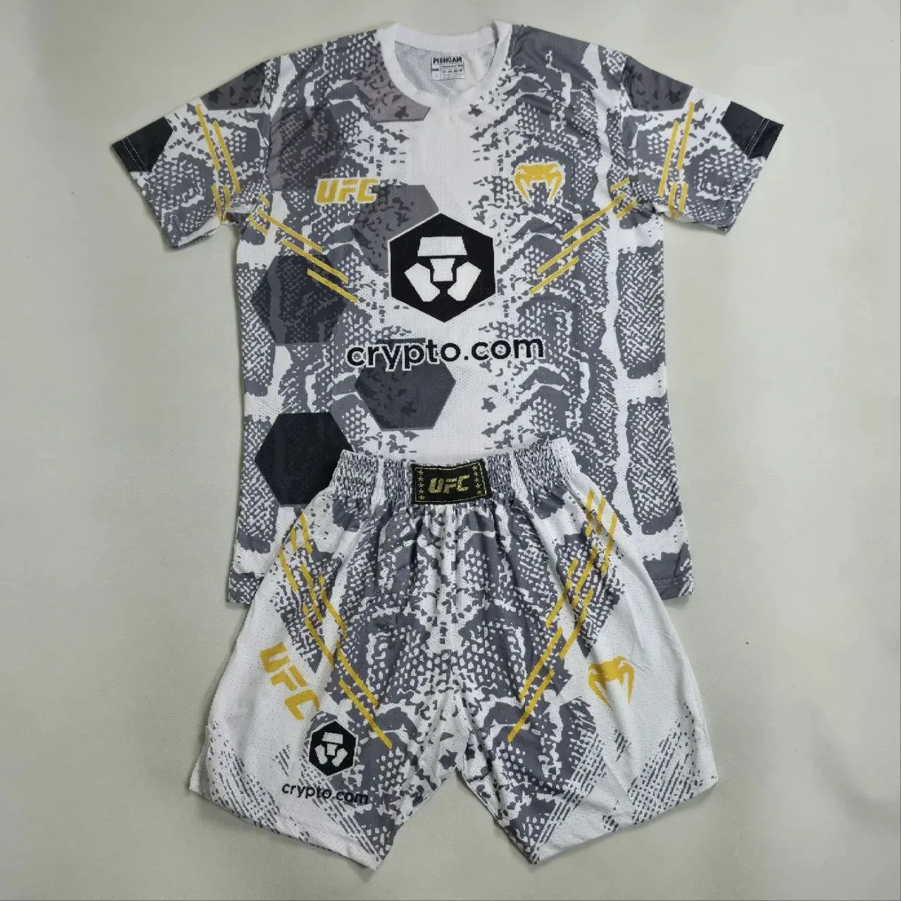 

UFC New Octagonal Cage Fighting Night Short Sleeve Shorts MMA Men's Oversized Breathable Speed Drying Boxing Jujutsu Sports Set