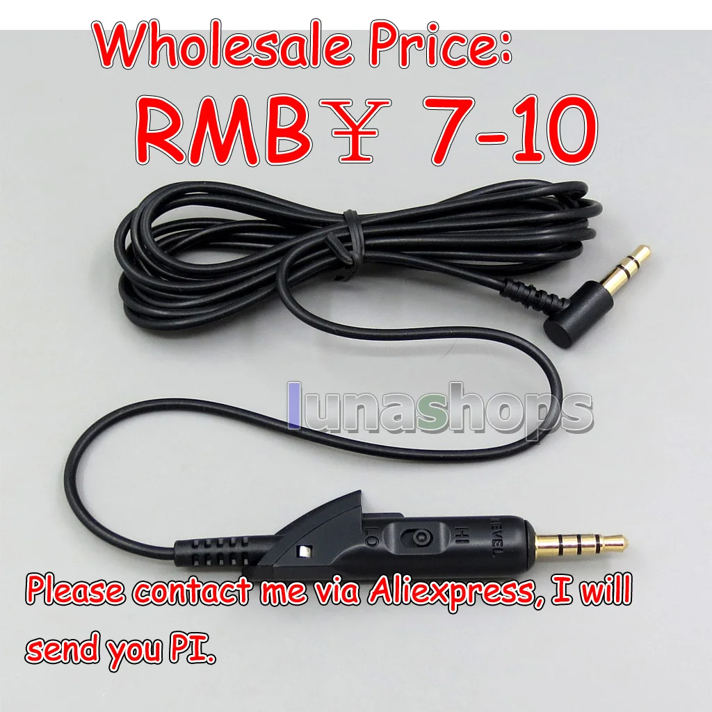 

LN006198 300pcs With Mic Remote Headphone Earphone Cable For QC15 Headphone