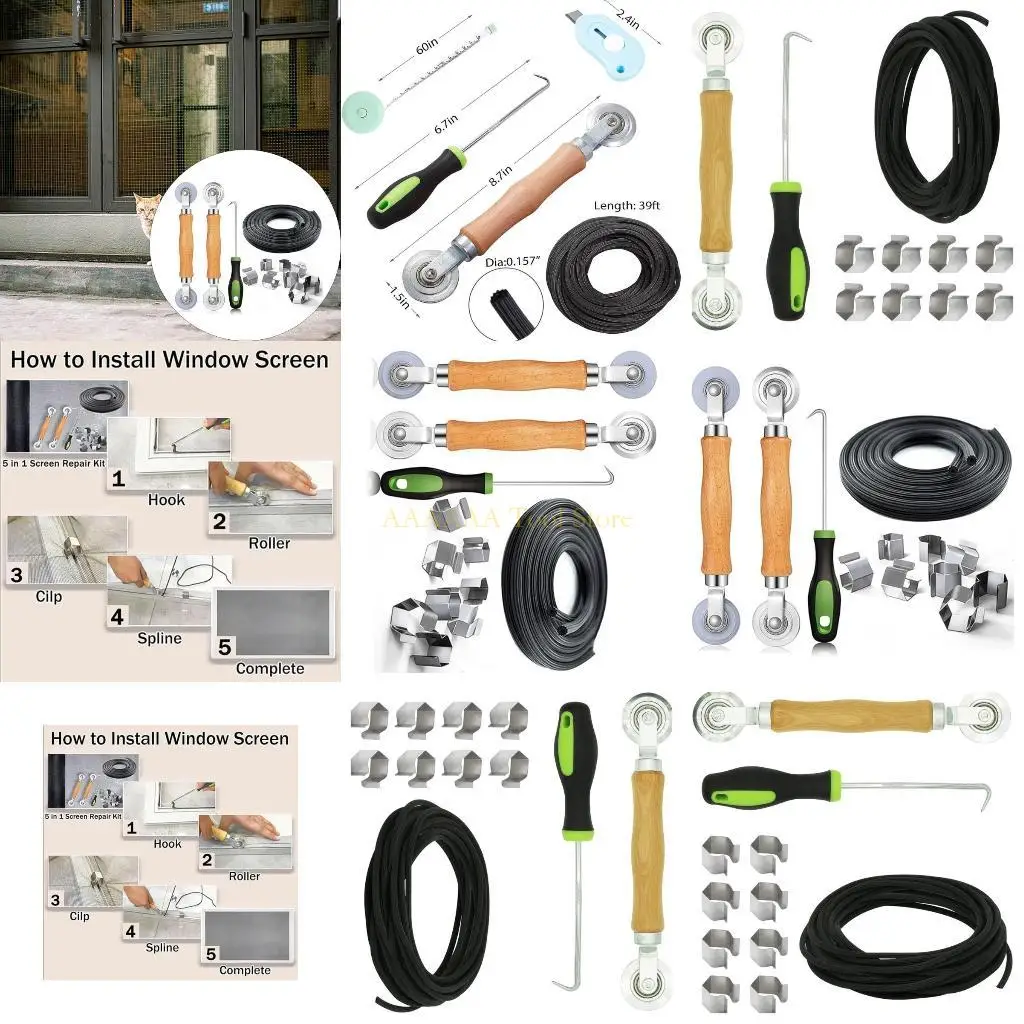 

A2BE Steel Roller with Bear Screen Clip Screen Spline Removal Hook Window