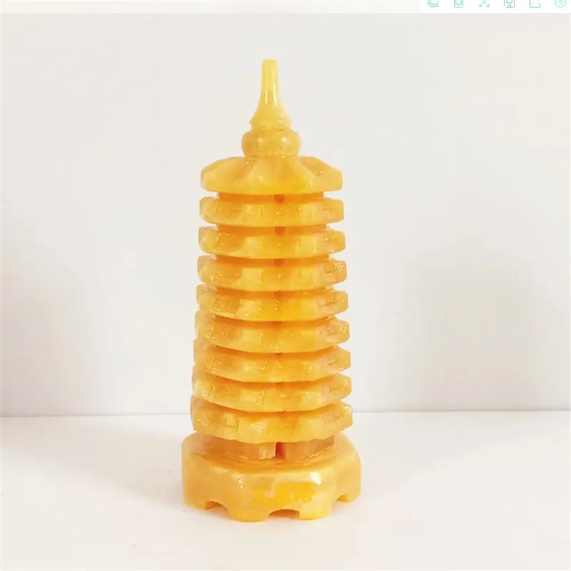 Natural topaz Wenchang tower pen holder decoration nine craft gifts desk ornaments