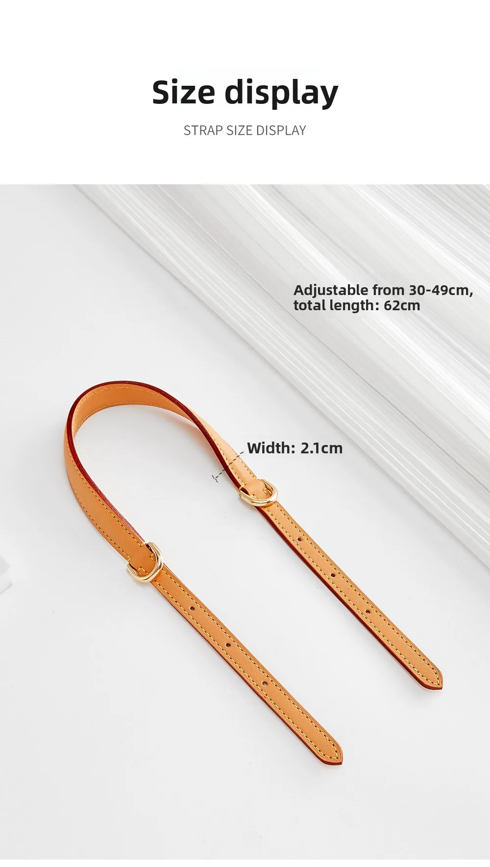 Adjustable Vachetta Leather Replacement Shoulder Strap For Carryall Nano Bag Crossbody Bag Strap Accessories