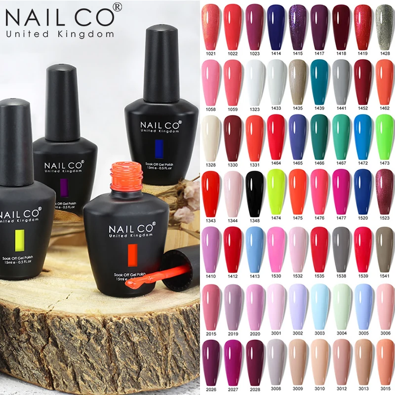 NAILCO 15ml Smalto gel per unghie senza TPO Vernis Unghie semipermanenti Nail Art Manicure Design Hybrid Remover Gel Top Coat Ongle Gel UV