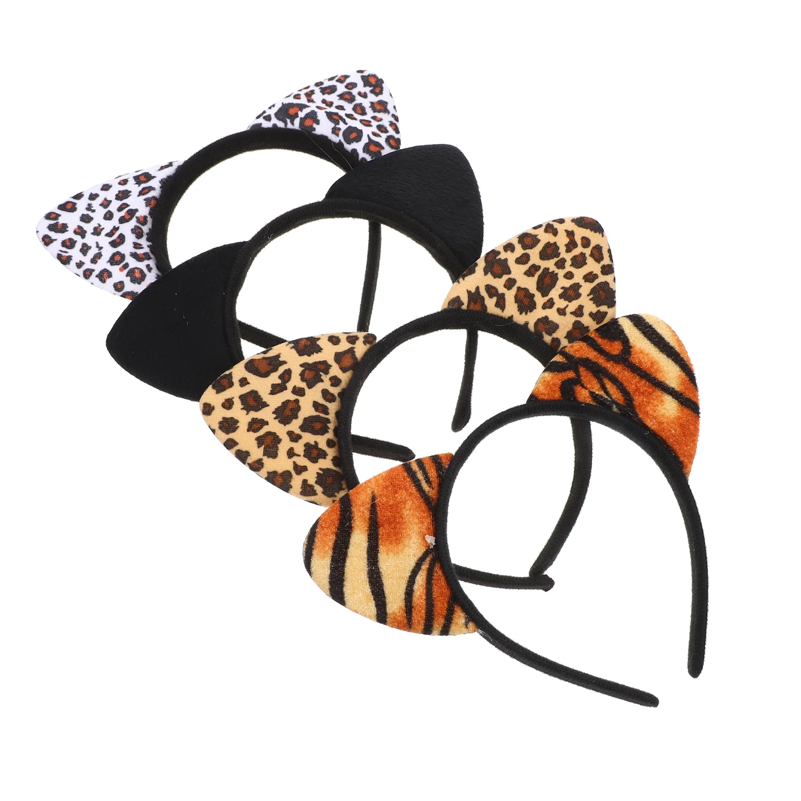 

4 Pcs Cat Ears Headband Hairbands Girl Headbands Leopard Decors Children Party Headgear Hoops