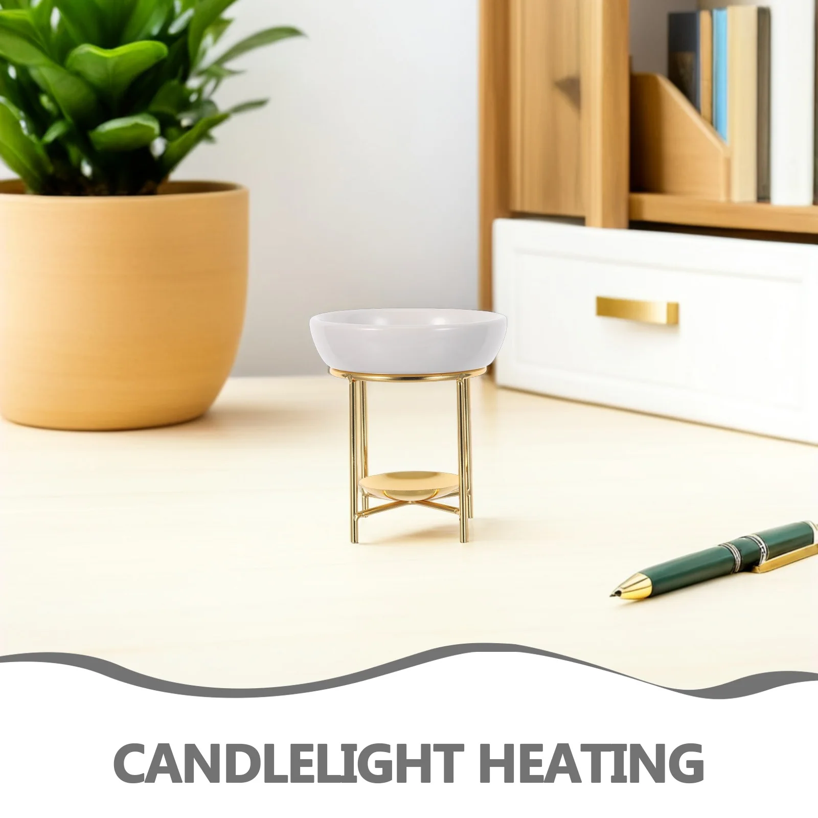 الفولاذ المقاوم للصدأ الشمع النفط الموقد أربعة أرجل الروائح Tealight حامل الشمع تذوب دفئا الناشر المنزل