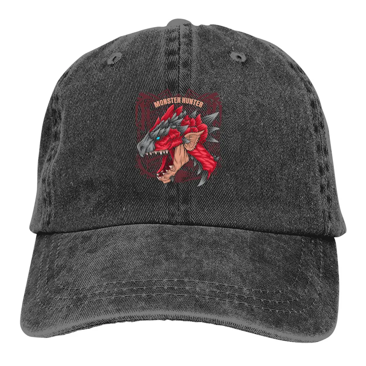 Washed Men's Baseball Cap Rathalos MHW Trucker Snapback Cowboy Caps Dad Hat Monster World Hunter Golf Hats