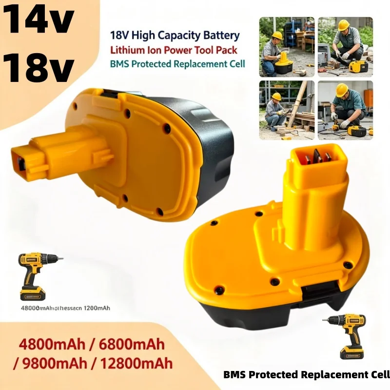 4800‑12800mAh 14V 18V Lithium Ion Battery Built‑in BMS Protection For Electric Power Tools