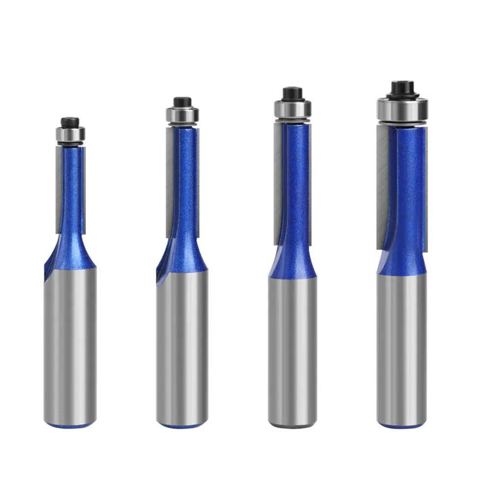 1pc 12mm 12.7mm Shank Double Bearing Flush Trim Router Bit Woodworking Milling Cutter For Wood Face Mill 1/4'' 3/8'' 1/2''