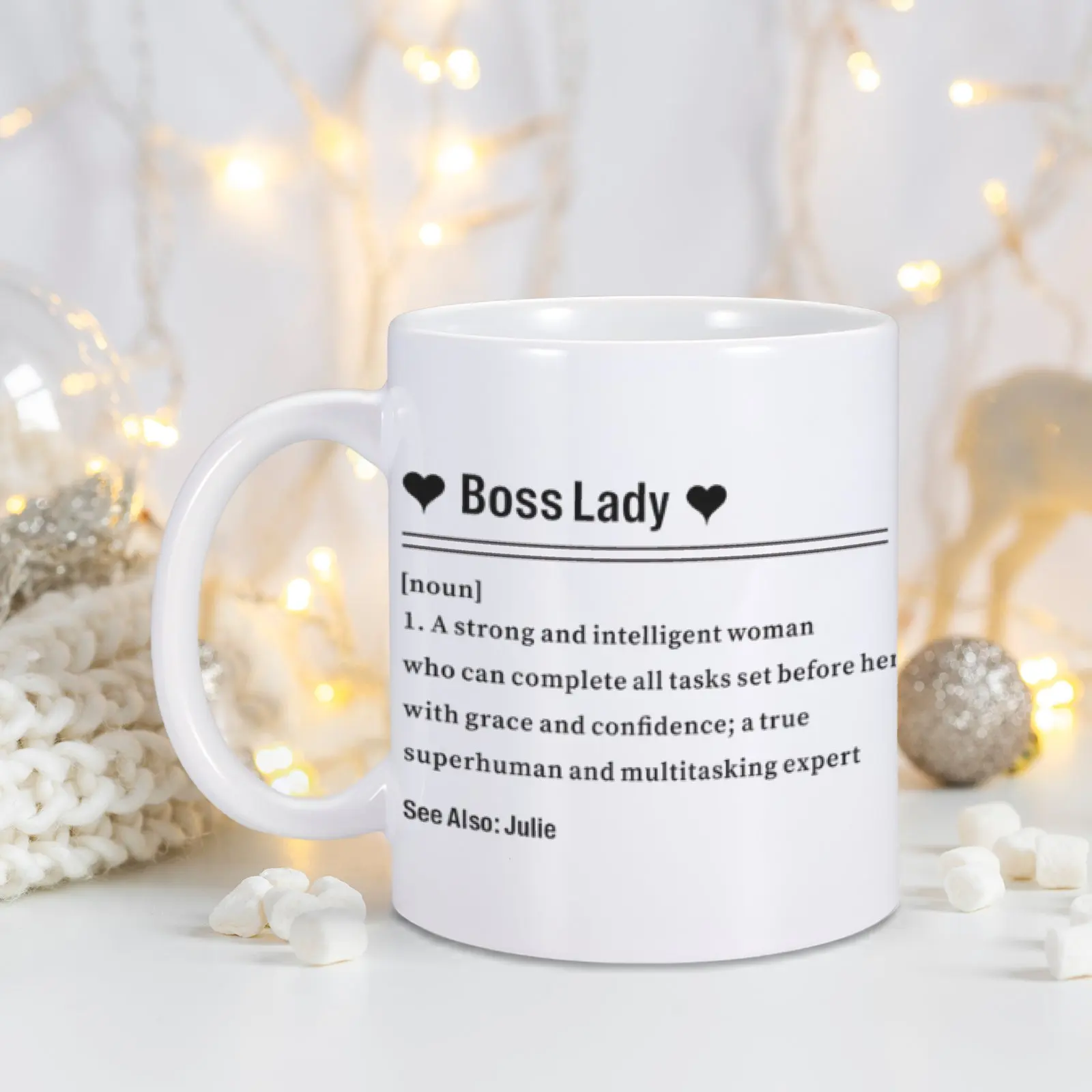 Boss Lady Facts Mug Office Ceramic Coffee Cup Appreciate Gift for Boss Day Tea Chocolate Mugs Christmas Birthday Cup Souvenir