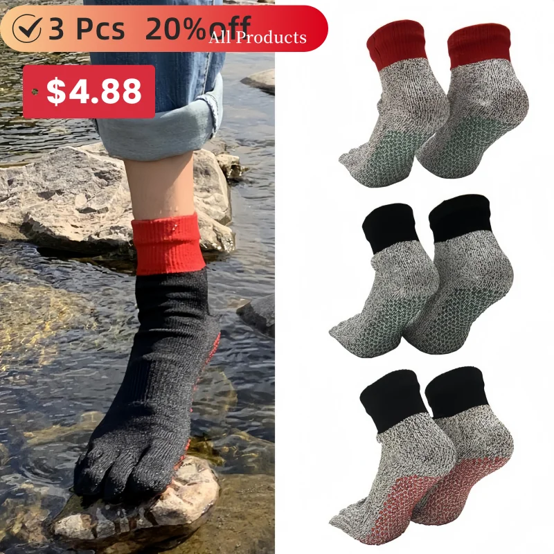 

Anti-cut Split Toe Sock 5level Cut Resistance Barefoot Protective Non-slip Outdoor Camping Beach Wear-resistant Hiking Man Socks