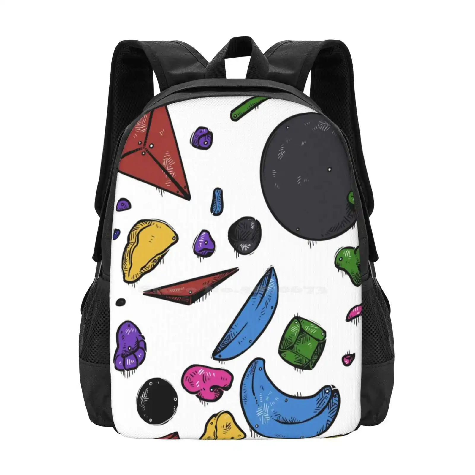 Bouldering Wall Fashion Pattern Design Travel Laptop School Backpack Bag Bouldering Lead Climbing Toprope Sports Indoor Climbing