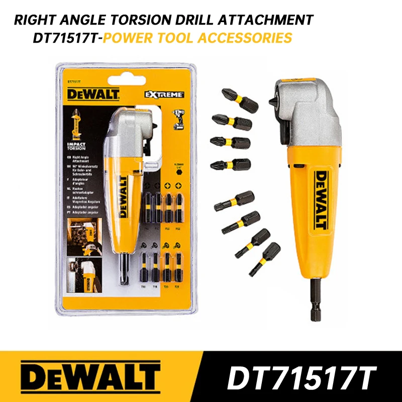 

DEWALT DT71517T Right Angle Torsion Drill Attachment 10 Piece Set With Screwdriver Bits Power Tool Accessoriess DT71517T-QZ