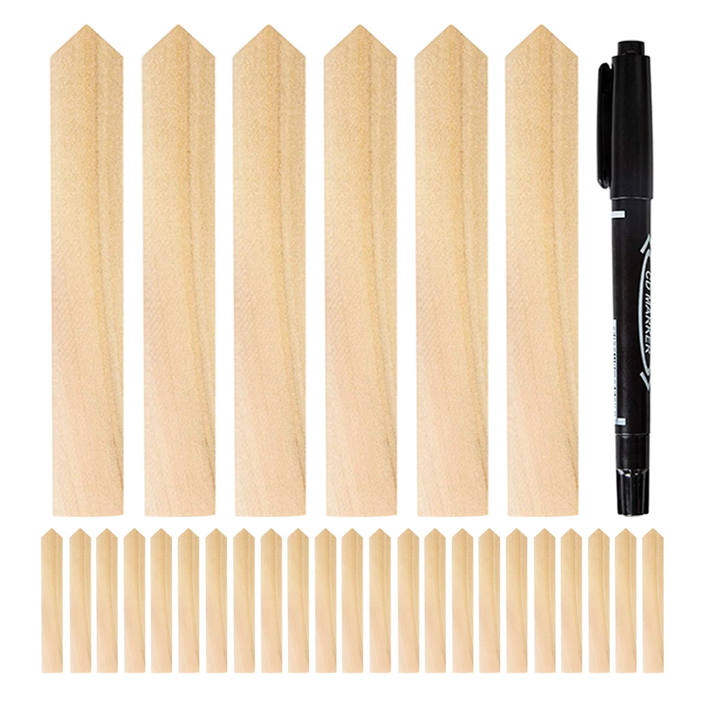 

11 Wooden Plant Labels Blank DIY Signs for Outdoor Potted Plants Garden Markers Portable Gardening Accessories