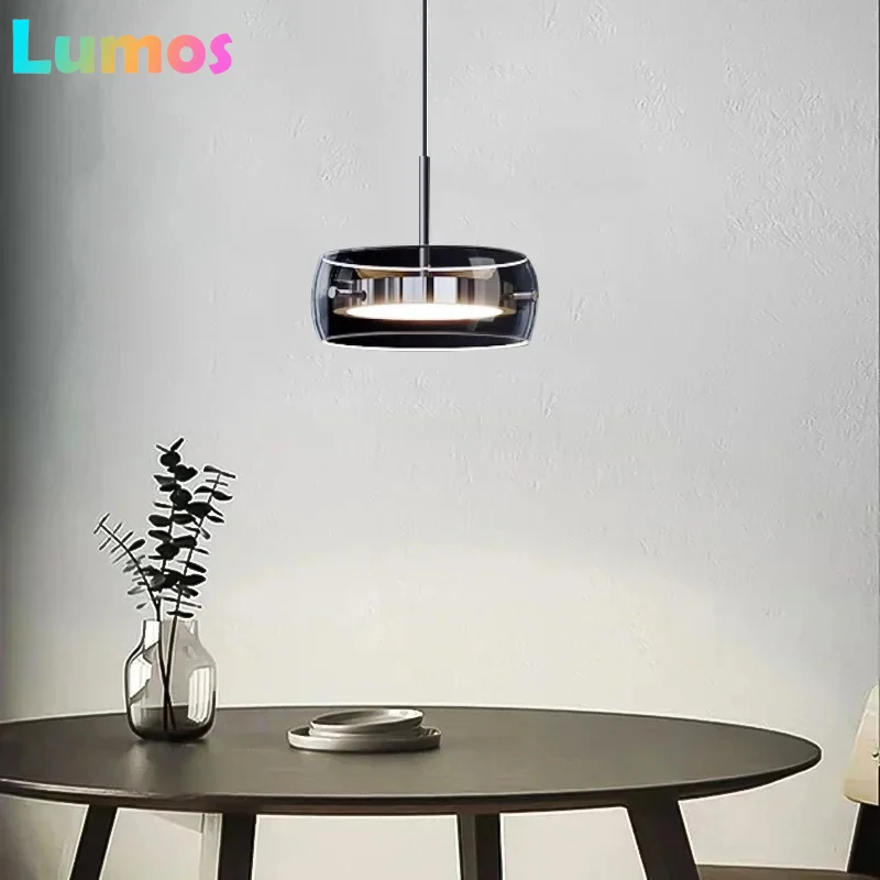 

A64 LED Modern Pendant Light Adjustable Lighting Simple Dining Table Light Glass Restaurant Light Home Decoration Indoor Light